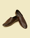 alt message - Manyavar Men Dark Brown Loafers Style Shoes image number 0